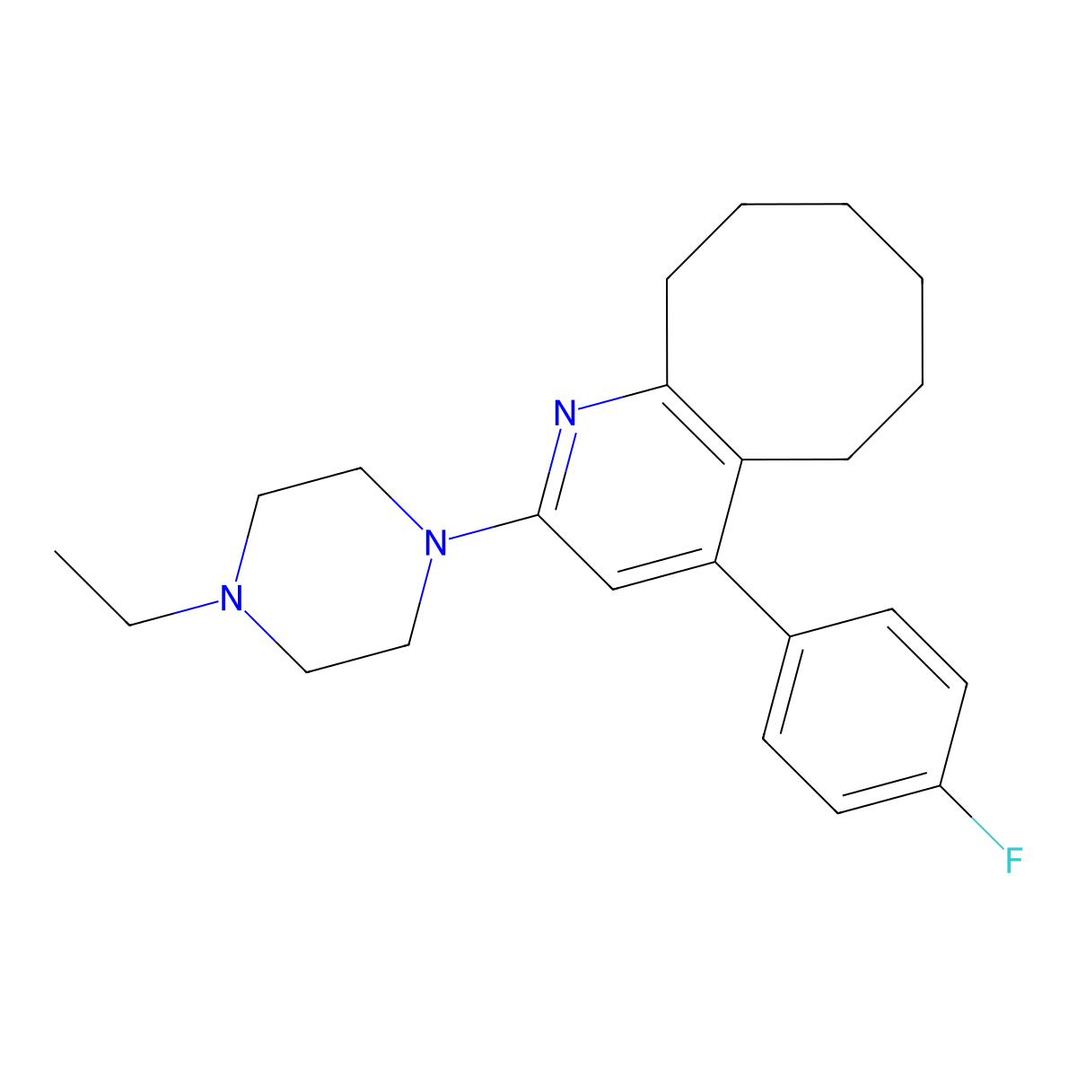 Blonanserin molecular structure, CAS 132810-10-7