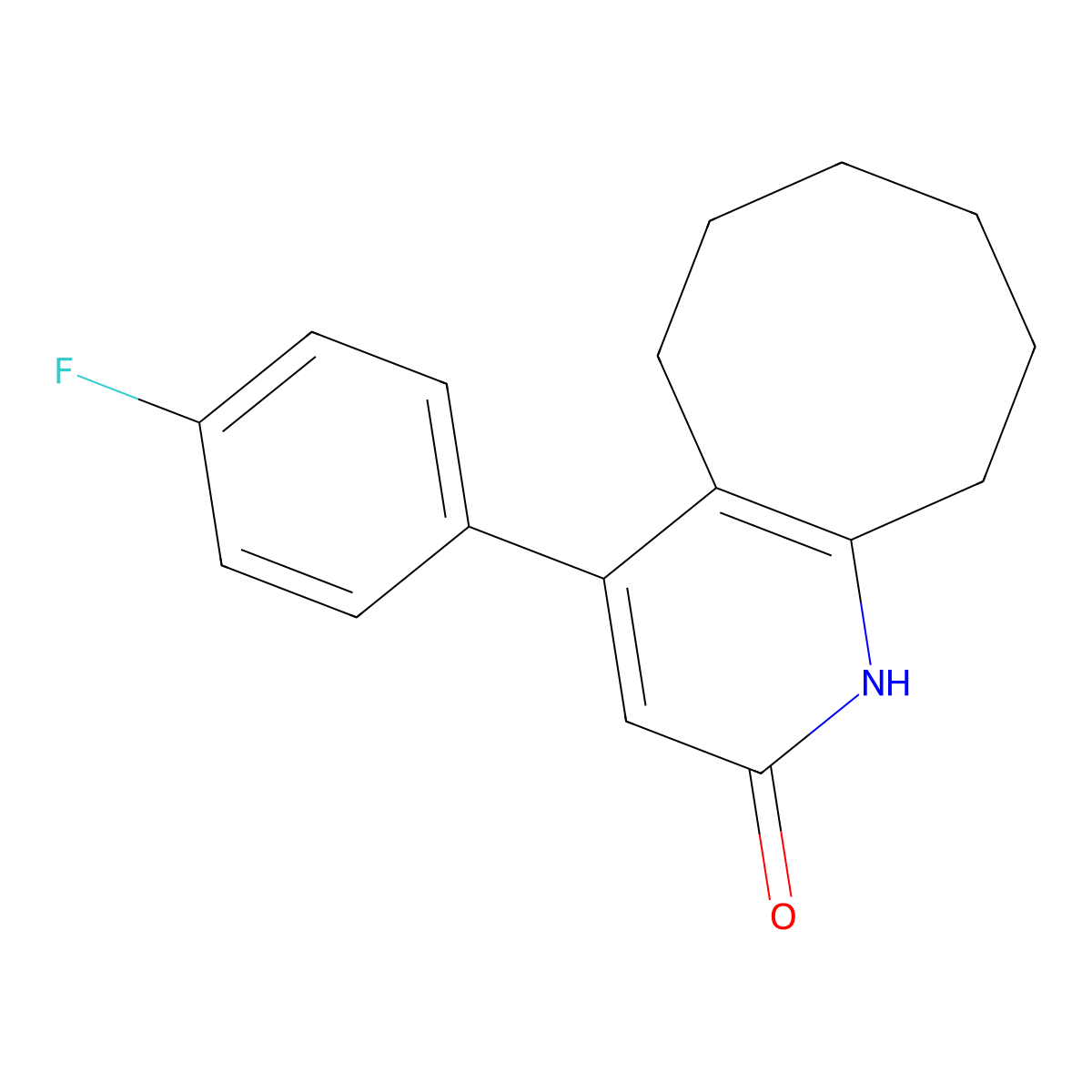 4-(4-Fluorophenyl)-5,6,7,8,9,10-hexahydrocycloocta[b]pyridin-2(1H)-one molecular structure, CAS 132812-72-7