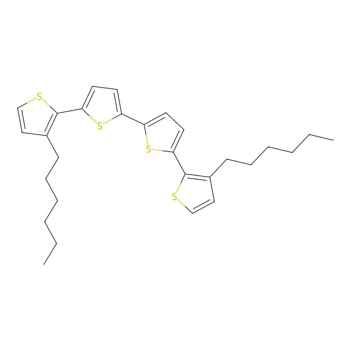 3,3'''-Dihexyl-2,2':5',2'':5'',2'''-quaterthiophene molecular structure, CAS 132814-91-6