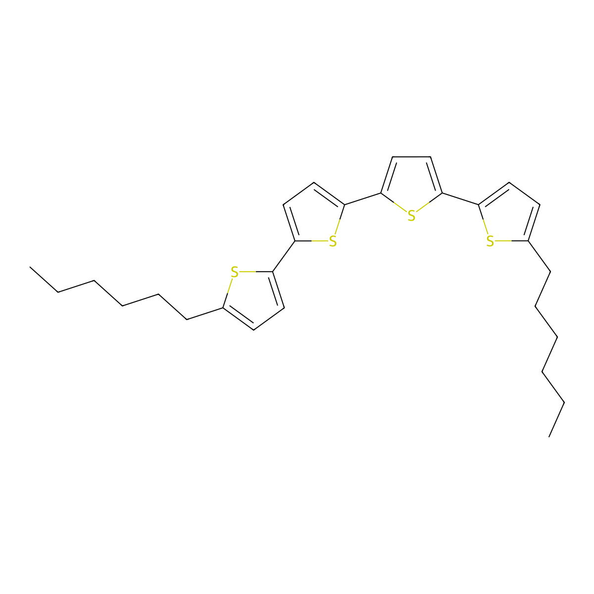 5,5'''-Dihexyl-2,2':5',2'':5'',2'''-quaterthiophene molecular structure, CAS 132814-92-7
