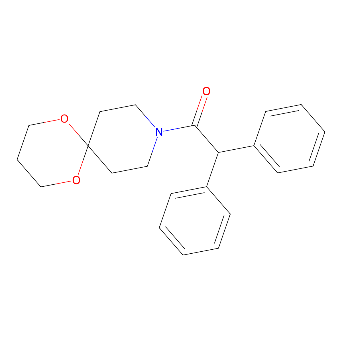 2,2-Diphenyl-1-(1,5-dioxa-9-azaspiro[5.5]undecan-9-yl)ethanone molecular structure, CAS 1328173-85-8