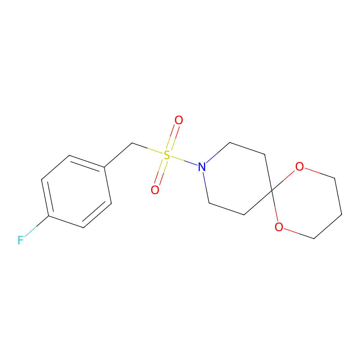 9-((4-Fluorobenzyl)sulfonyl)-1,5-dioxa-9-azaspiro[5.5]undecane molecular structure, CAS 1328173-98-3