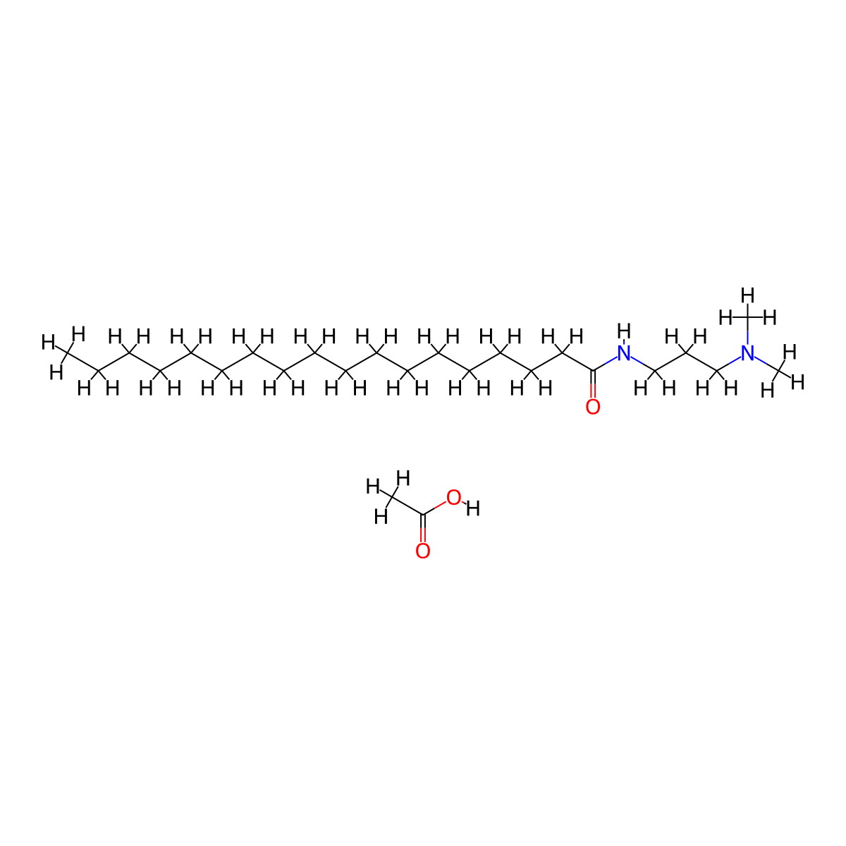 Octadecanamide, N-(3-(dimethylamino)propyl)-, acetate (1:1) molecular structure, CAS 13282-70-7