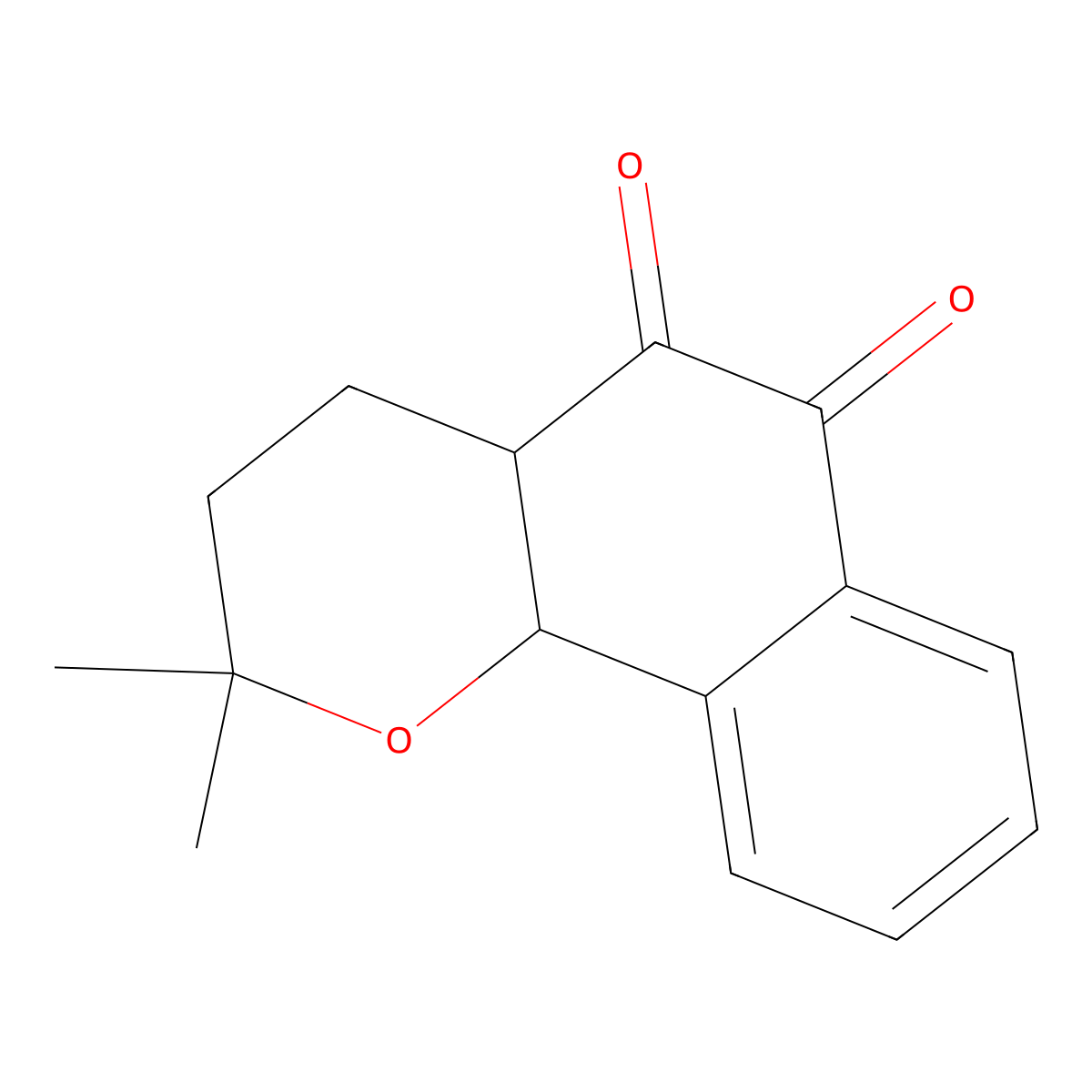 3,4,4a,10b-tetrahydro-2,2-dimethyl-2H-Naphtho[1,2-b]pyran-5,6-dione molecular structure, CAS 132820-30-5