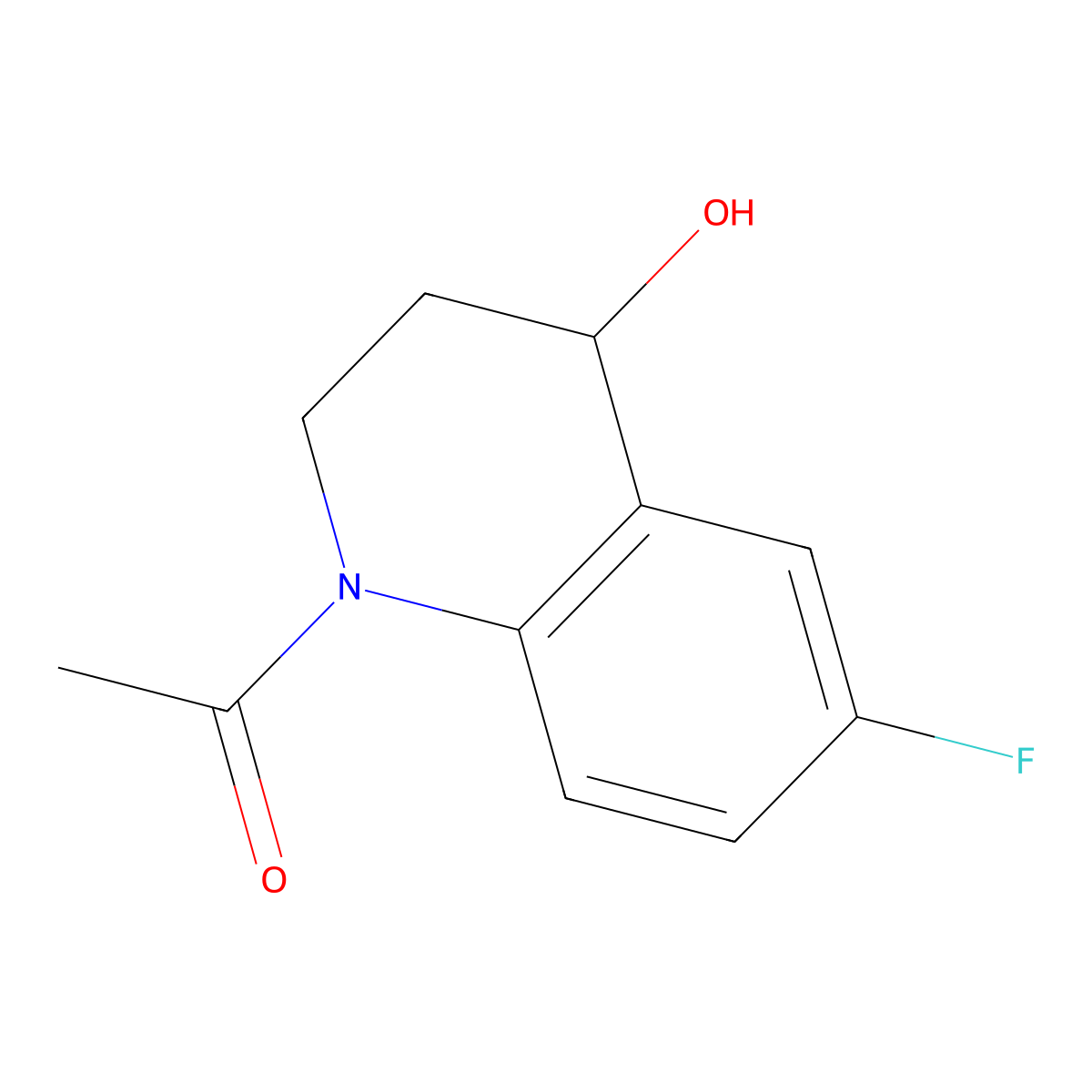 1-(6-Fluoro-4-hydroxy-1,2,3,4-tetrahydroquinolin-1-yl)ethan-1-one molecular structure, CAS 1328200-75-4