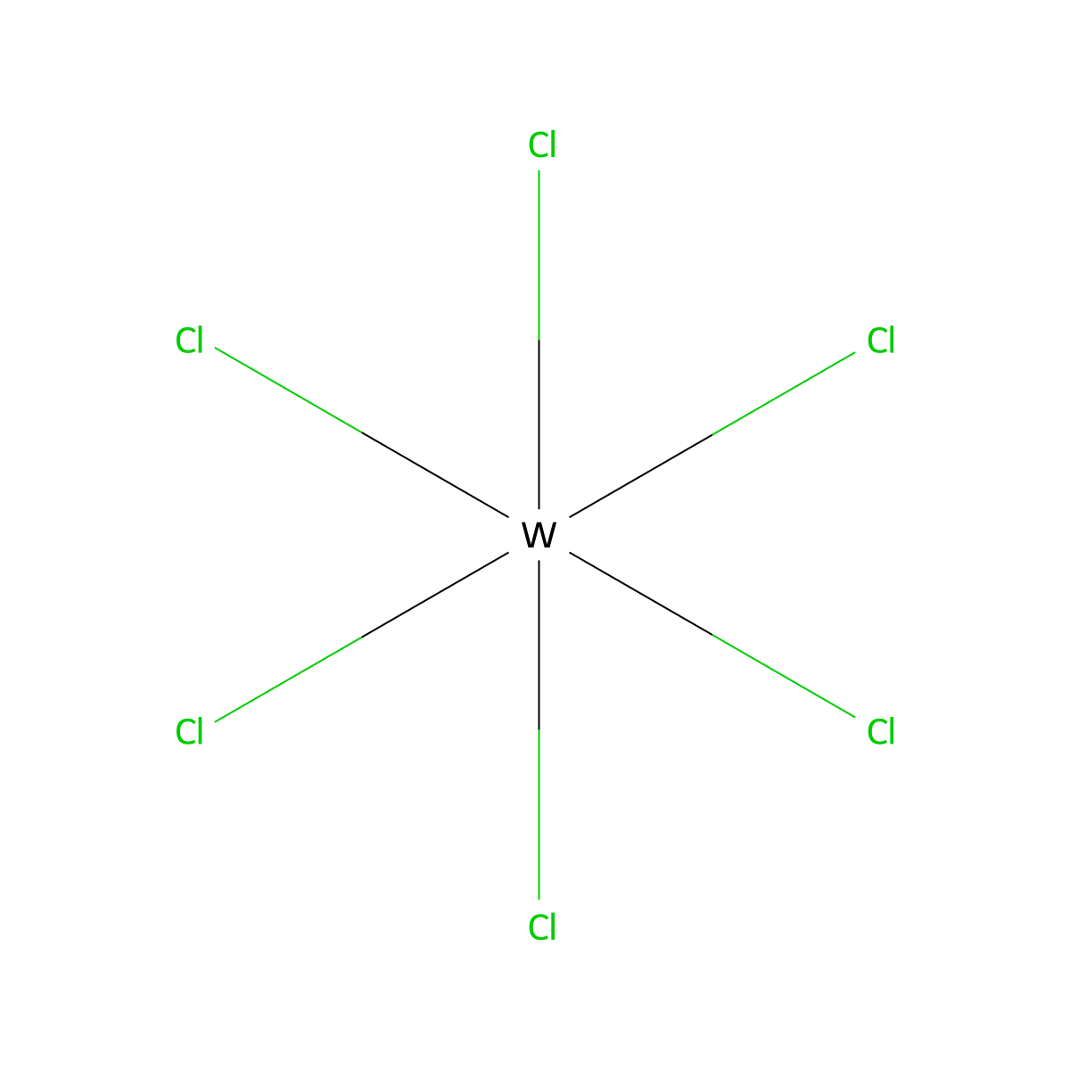 Tungsten hexachloride molecular structure, CAS 13283-01-7