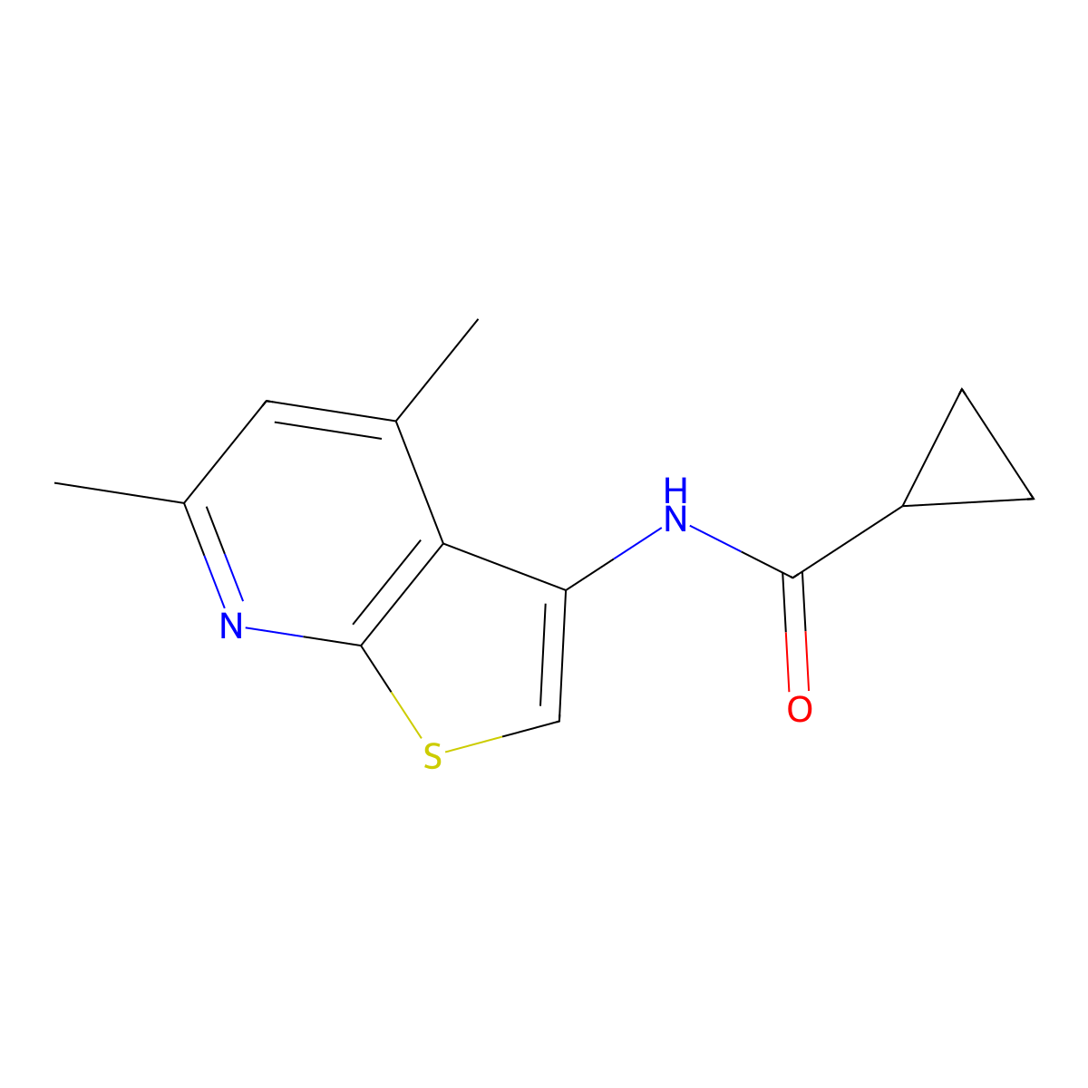 N-{4,6-Dimethylthieno[2,3-B]pyridin-3-YL}cyclopropanecarboxamide molecular structure, CAS 1328300-43-1