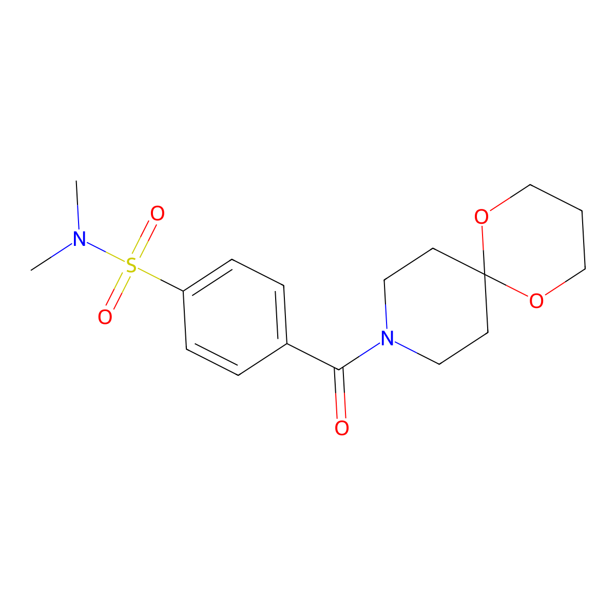 N,N-dimethyl-4-(1,5-dioxa-9-azaspiro[5.5]undecane-9-carbonyl)benzenesulfonamide molecular structure, CAS 1328316-13-7