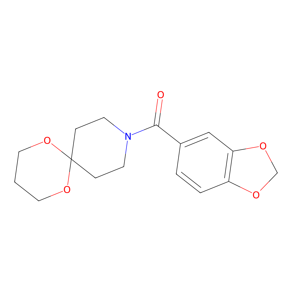 Benzo[d][1,3]dioxol-5-yl(1,5-dioxa-9-azaspiro[5.5]undecan-9-yl)methanone molecular structure, CAS 1328316-15-9