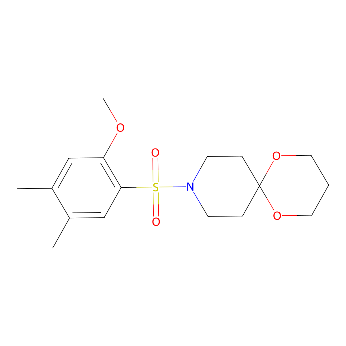 9-((2-Methoxy-4,5-dimethylphenyl)sulfonyl)-1,5-dioxa-9-azaspiro[5.5]undecane molecular structure, CAS 1328316-25-1