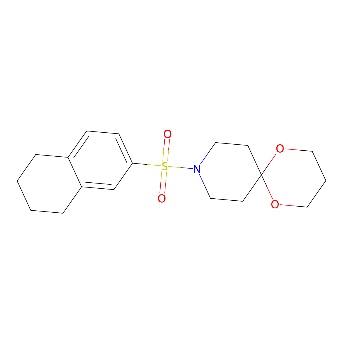9-(5,6,7,8-Tetrahydronaphthalene-2-sulfonyl)-1,5-dioxa-9-azaspiro[5.5]undecane molecular structure, CAS 1328339-65-6