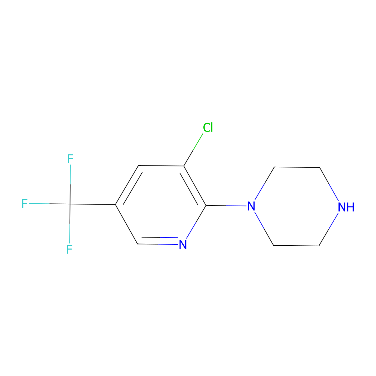 1-(3-Chloro-5-(trifluoromethyl)pyridin-2-yl)piperazine molecular structure, CAS 132834-59-4