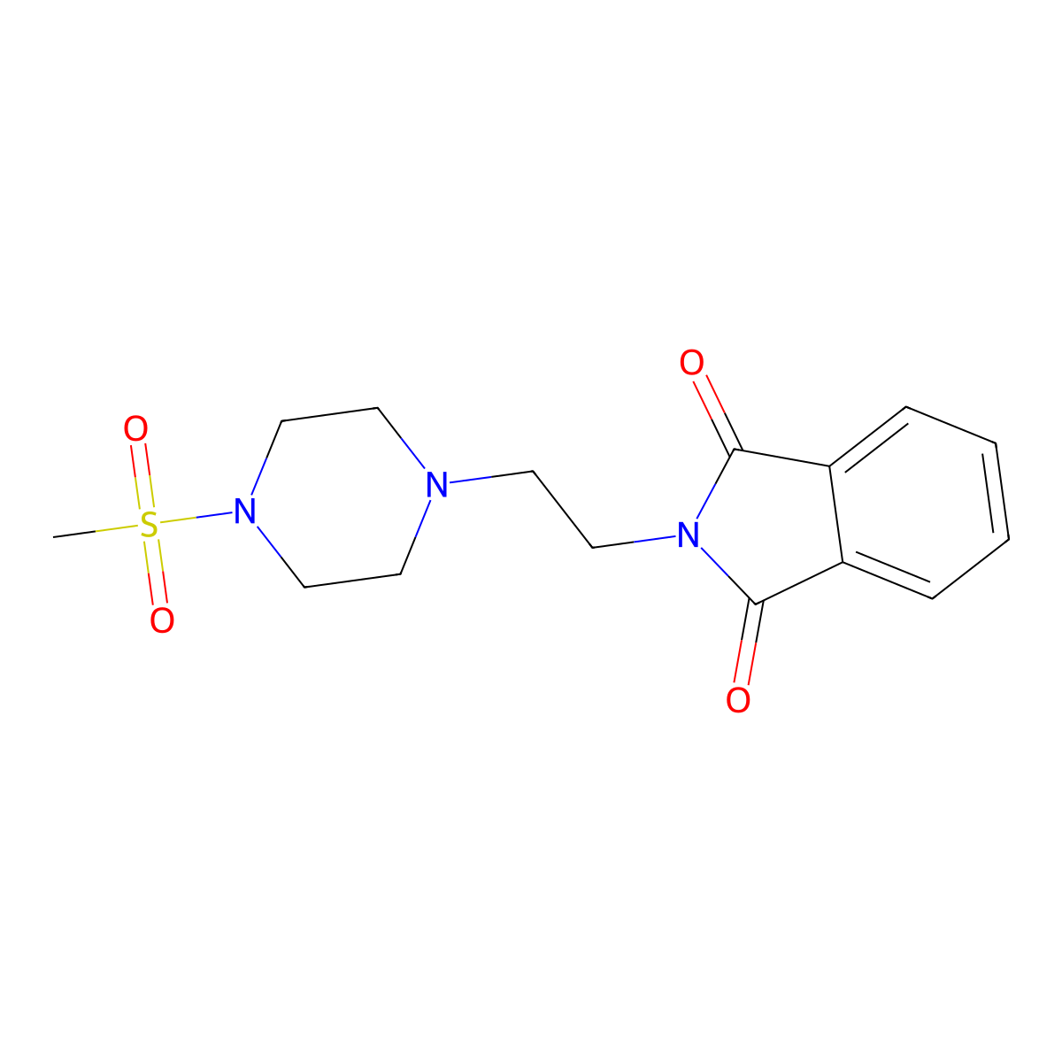 2-[2-[4-(Methylsulfonyl)-1-piperazinyl]ethyl]-1H-isoindole-1,3(2h)-dione molecular structure, CAS 1328342-93-3