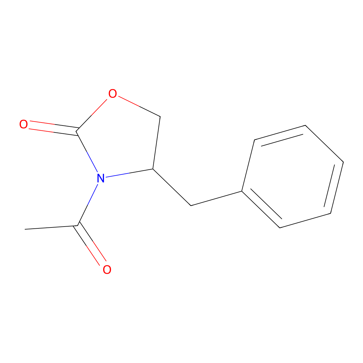 (S)-(+)-3-Acetyl-4-benzyl-2-oxazolidinone molecular structure, CAS 132836-66-9