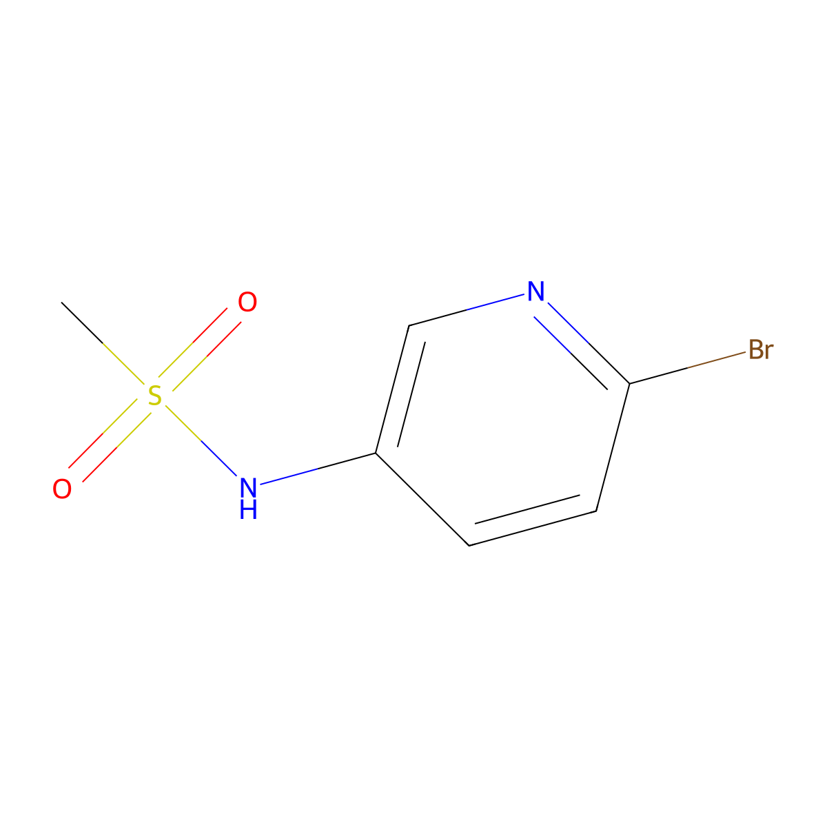 N-(6-Bromo-3-pyridyl)methanesulfonamide molecular structure, CAS 1328360-41-3