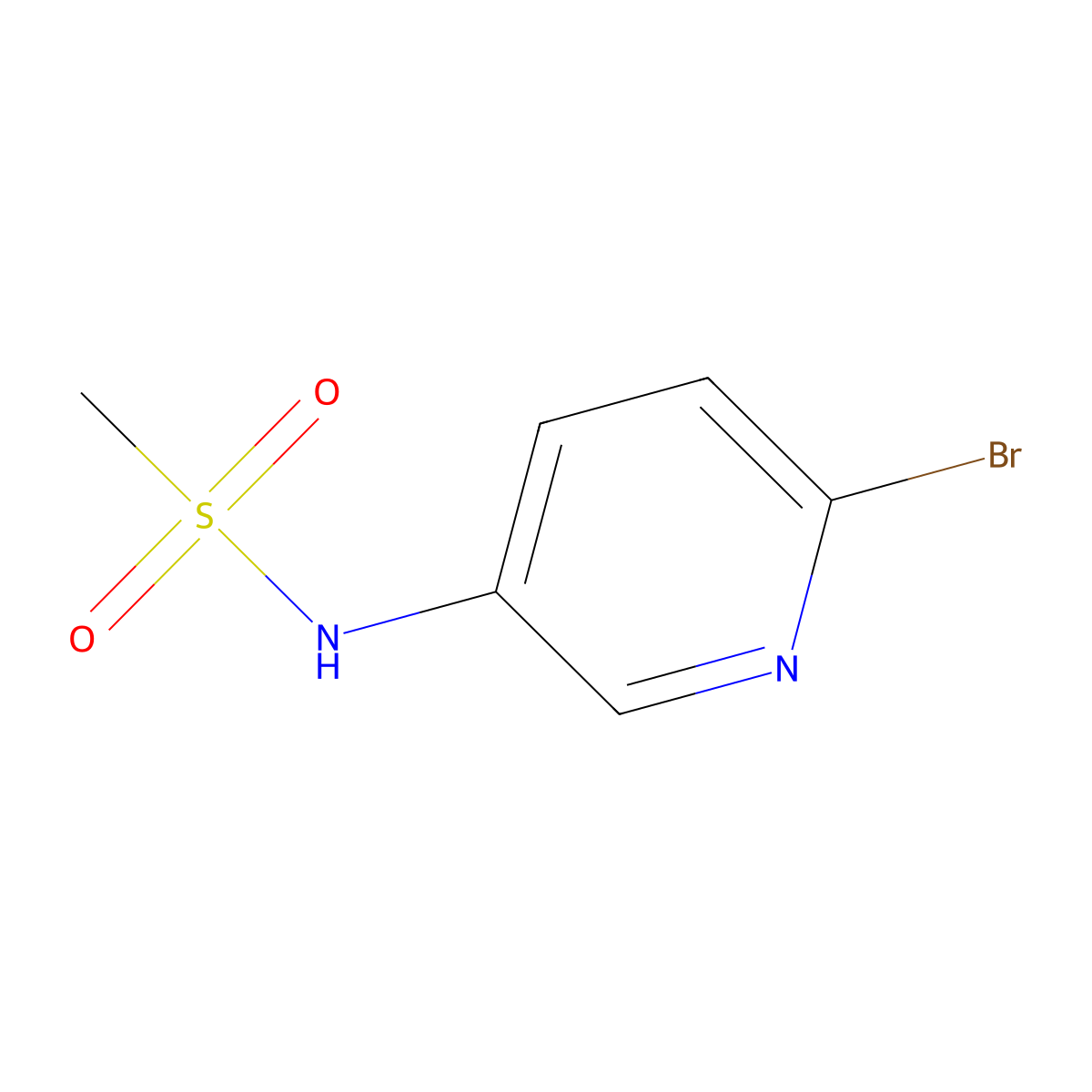 N-(6-Bromo-3-pyridyl)methanesulfonamide molecular structure, CAS 1328360-41-3