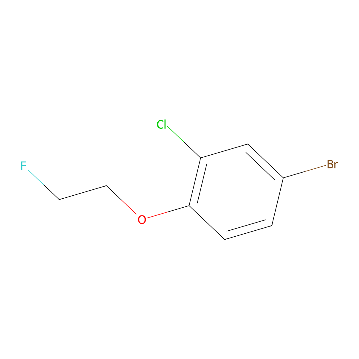 4-Bromo-2-chloro-1-(2-fluoroethoxy)benzene molecular structure, CAS 132837-14-0