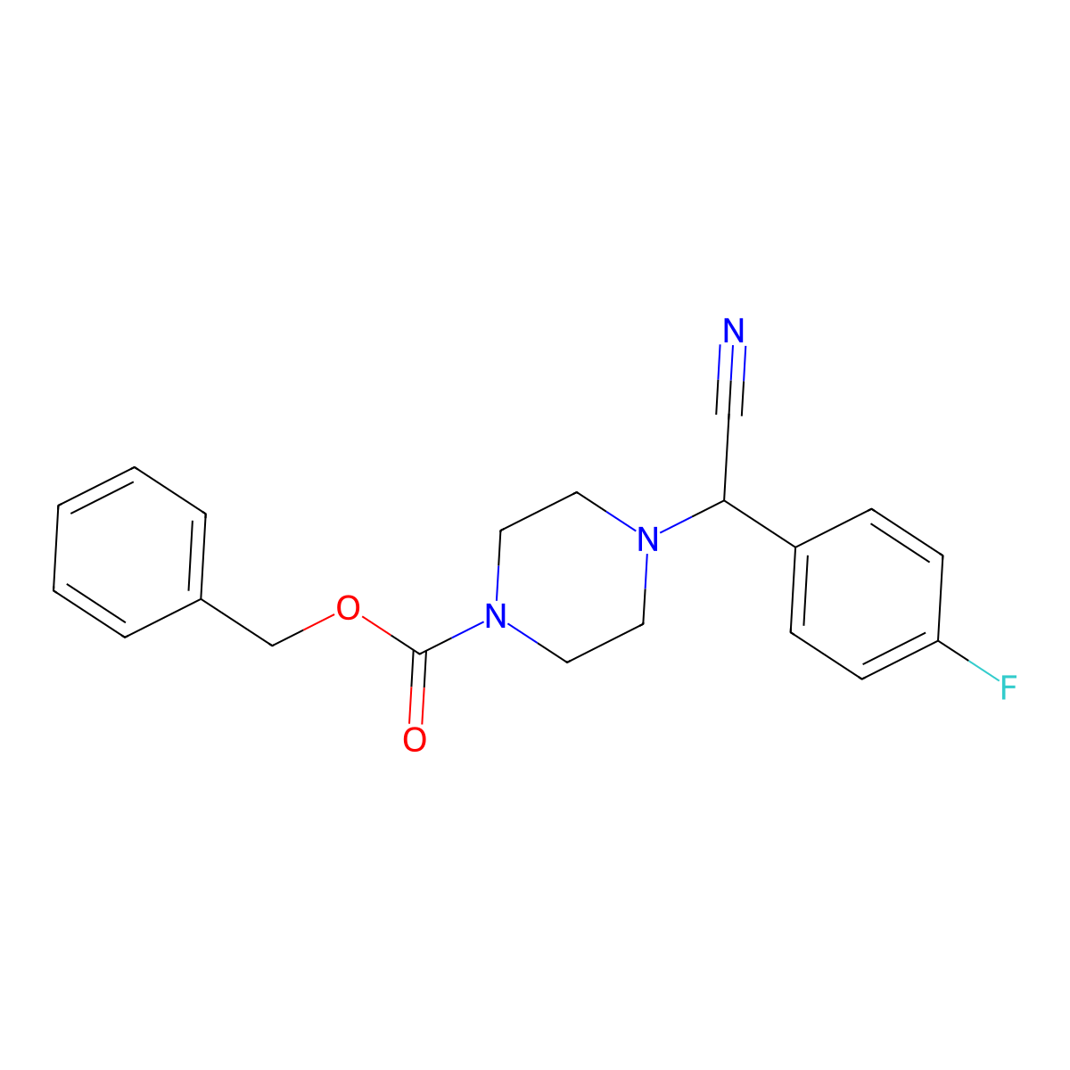 Benzyl 4-[cyano(4-fluorophenyl)methyl]piperazine-1-carboxylate molecular structure, CAS 1328376-90-4