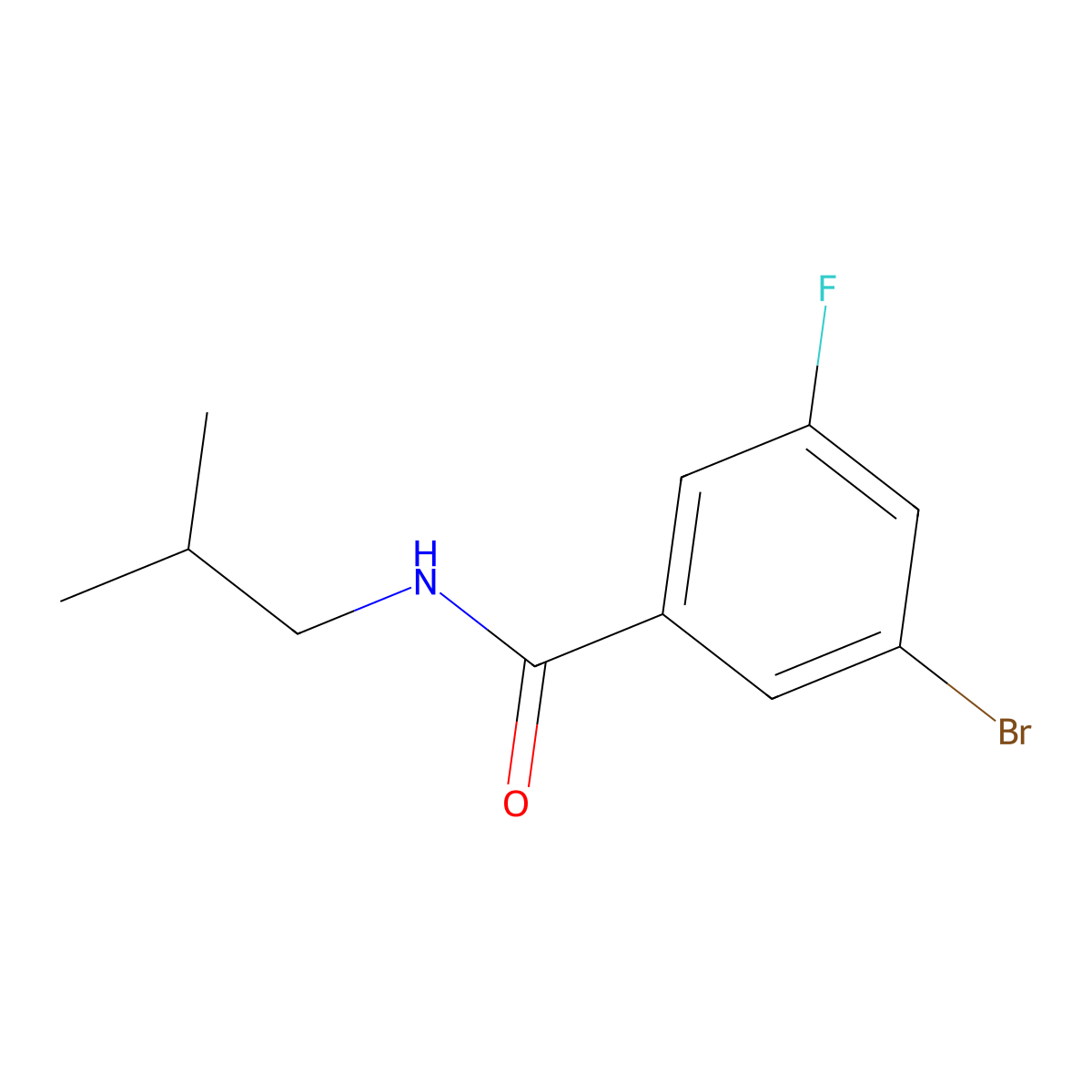3-bromo-5-fluoro-N-isobutylbenzamide molecular structure, CAS 1328397-83-6