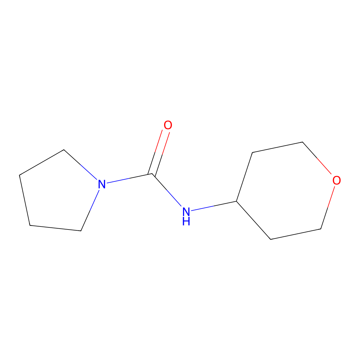 N-(oxan-4-yl)pyrrolidine-1-carboxamide molecular structure, CAS 1328398-20-4