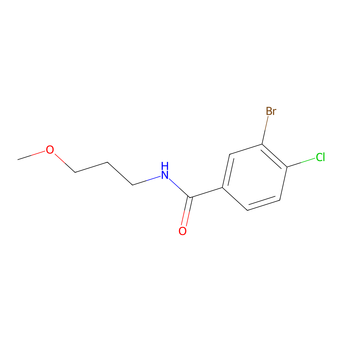 3-Bromo-4-chloro-N-(3-methoxypropyl)benzamide molecular structure, CAS 1328398-37-3