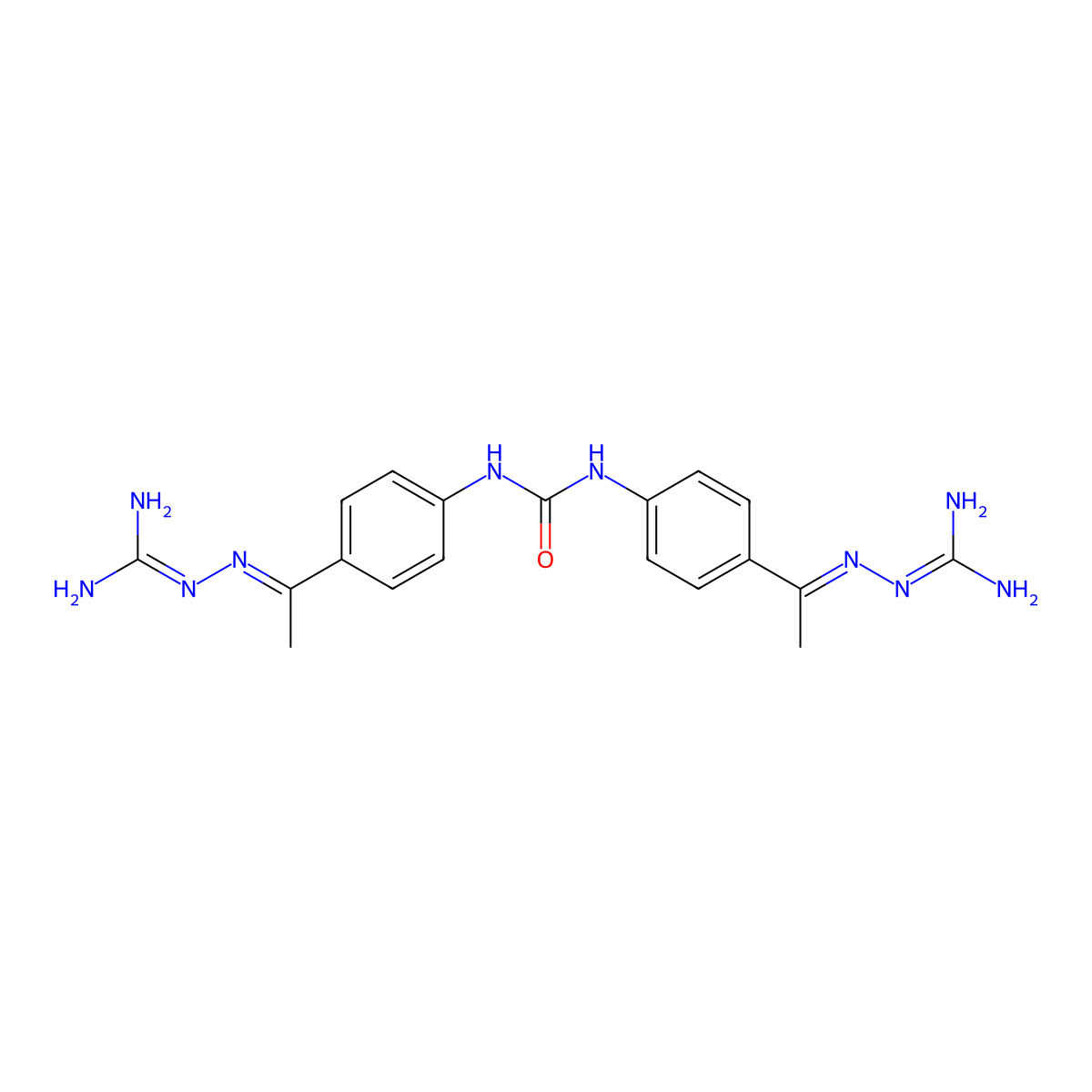 Diacetyldiphenylurea bisguanylhydrazone molecular structure, CAS 13284-07-6