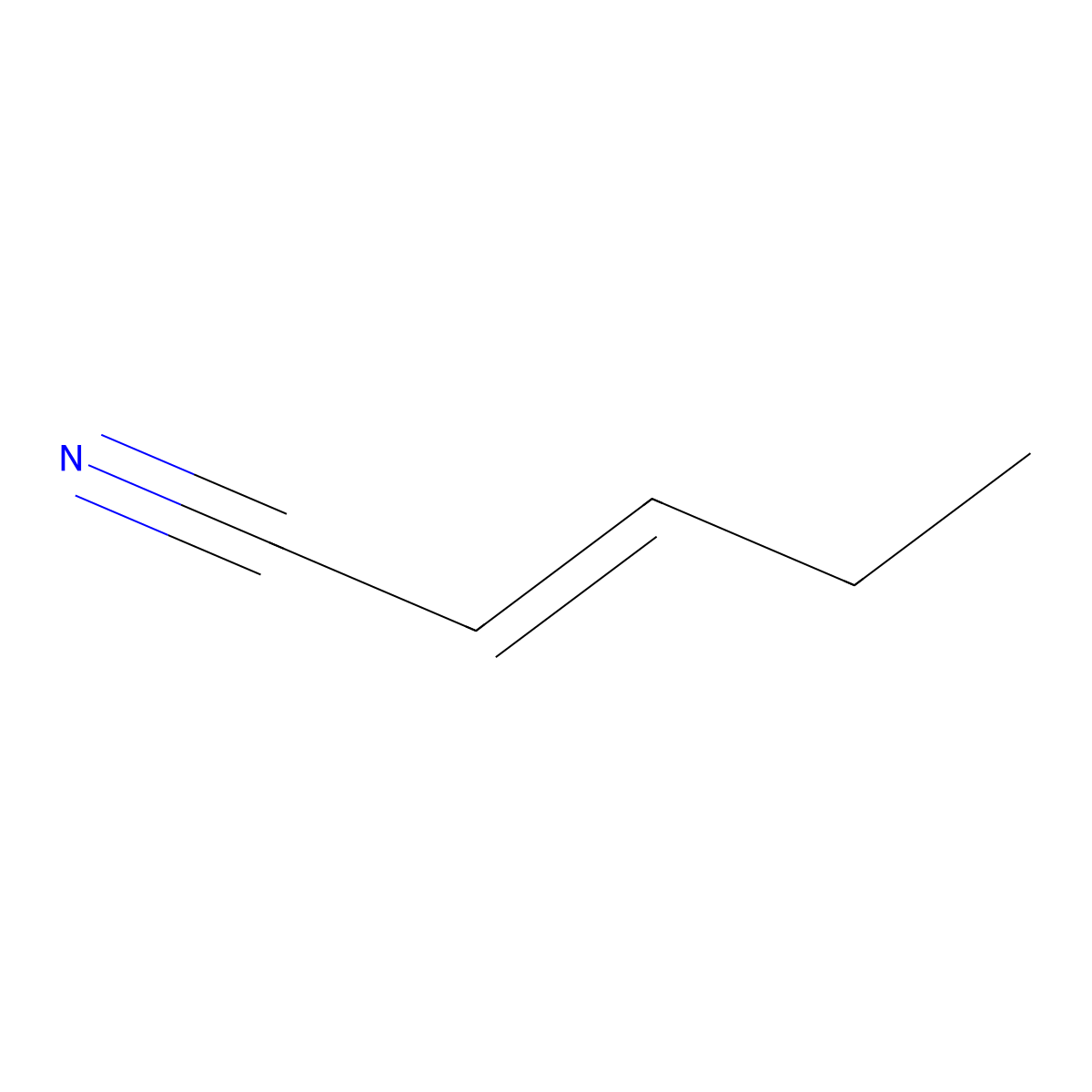 2-Pentenenitrile molecular structure, CAS 13284-42-9