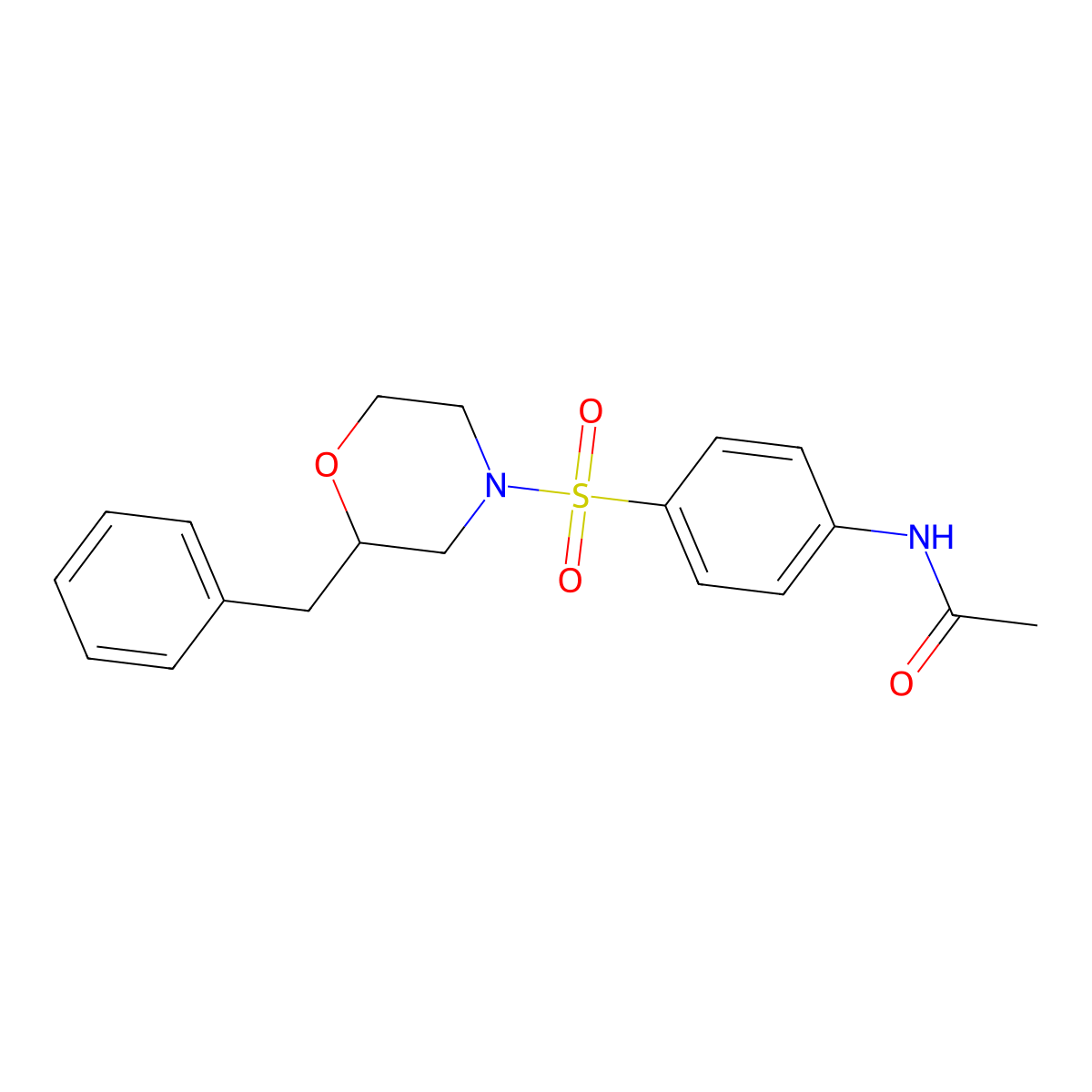 N-(4-((2-benzylmorpholino)sulfonyl)phenyl)acetamide molecular structure, CAS 1328401-54-2