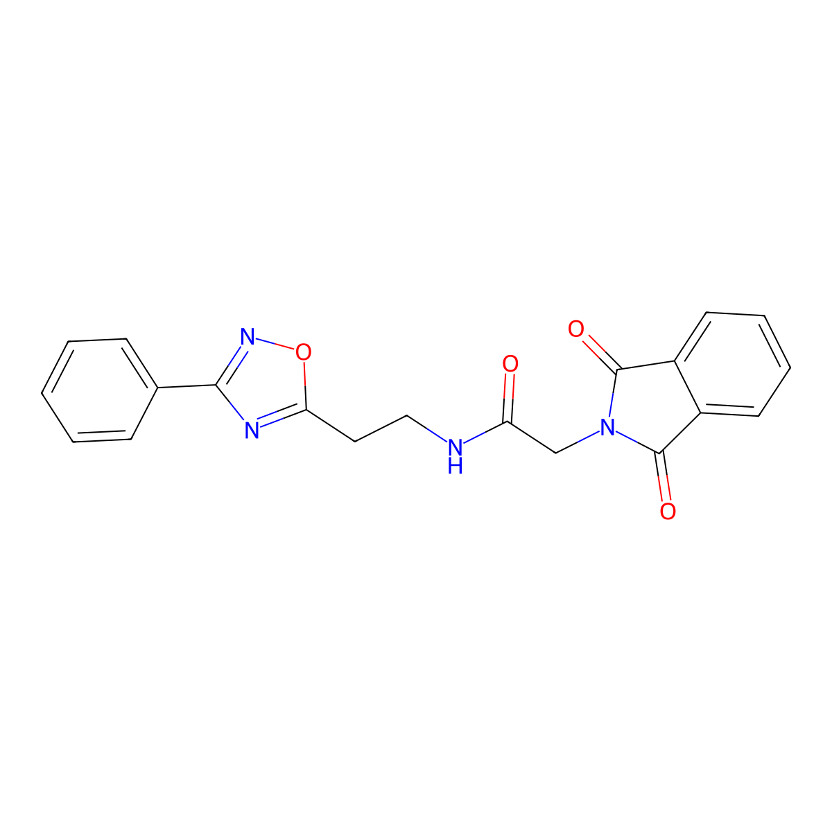 2-(1,3-dioxoisoindolin-2-yl)-N-(2-(3-phenyl-1,2,4-oxadiazol-5-yl)ethyl)acetamide molecular structure, CAS 1328412-39-0