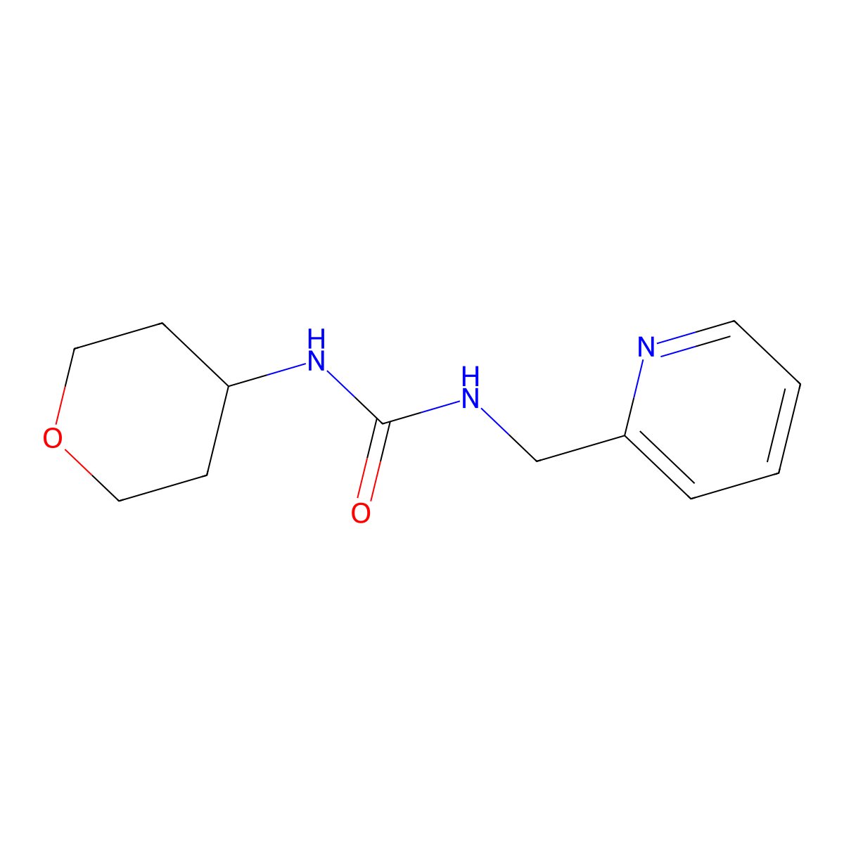 1-(pyridin-2-ylmethyl)-3-(tetrahydro-2H-pyran-4-yl)urea molecular structure, CAS 1328418-22-9