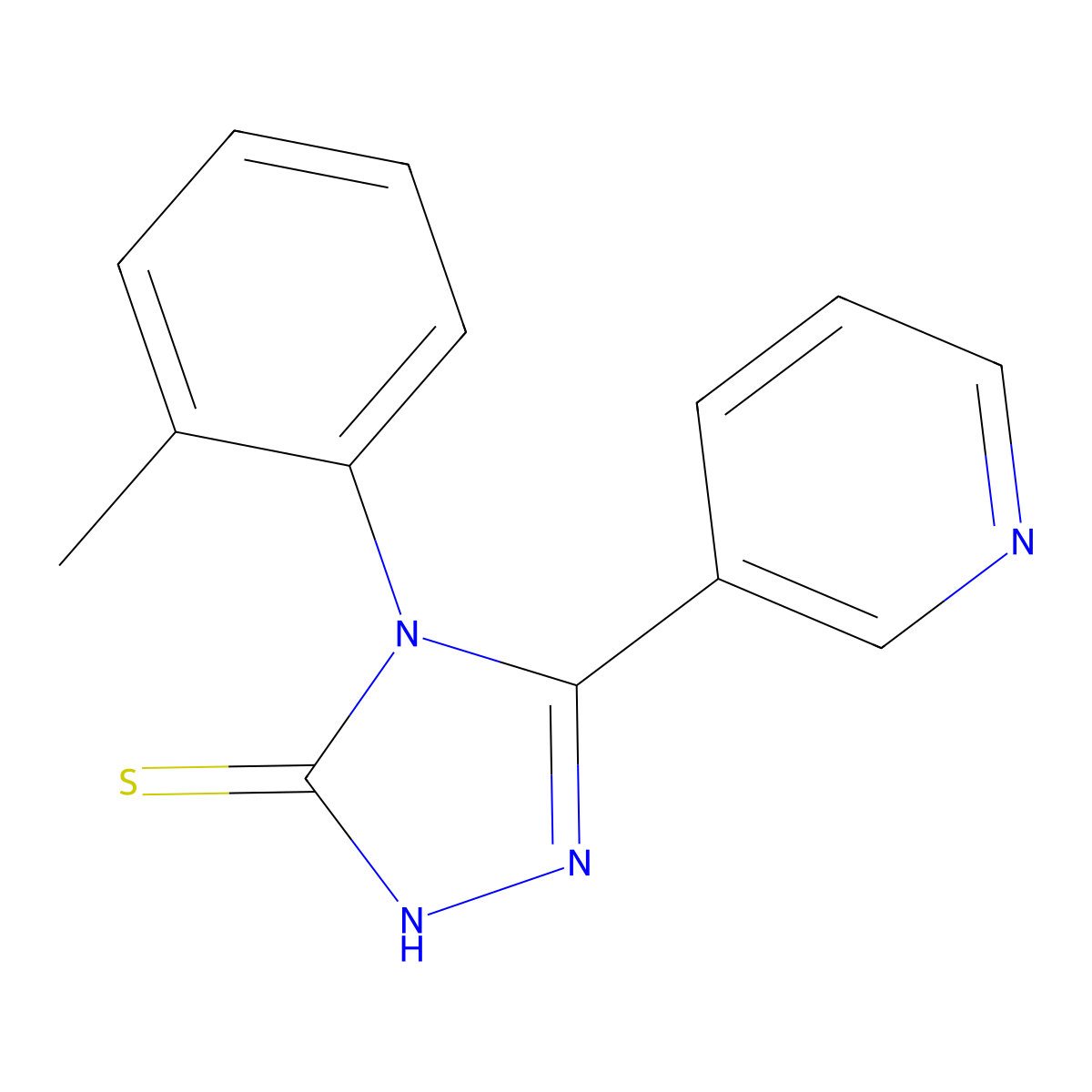 4-(2-methylphenyl)-5-(pyridin-3-yl)-4H-1,2,4-triazole-3-thiol molecular structure, CAS 132844-81-6