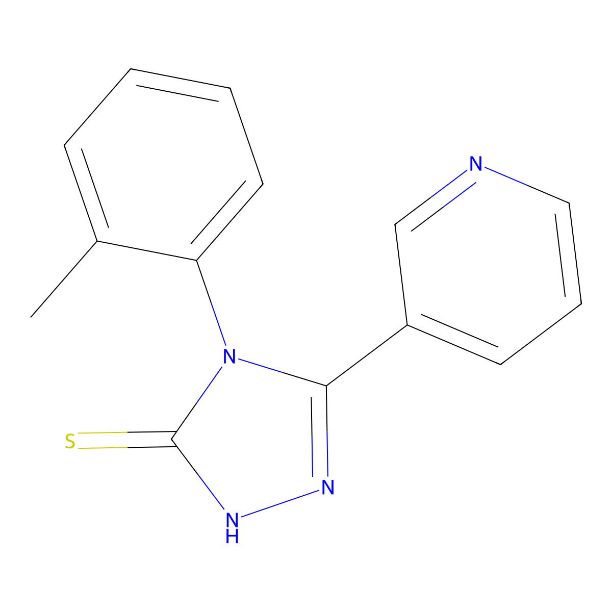 4-(2-methylphenyl)-5-(pyridin-3-yl)-4H-1,2,4-triazole-3-thiol molecular structure, CAS 132844-81-6