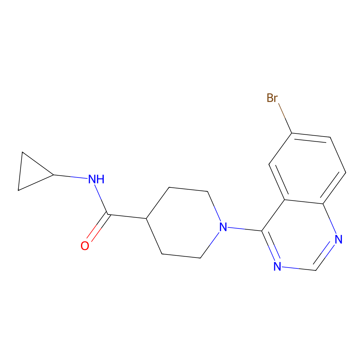 1-(6-bromoquinazolin-4-yl)-N-cyclopropylpiperidine-4-carboxamide molecular structure, CAS 1328457-76-6