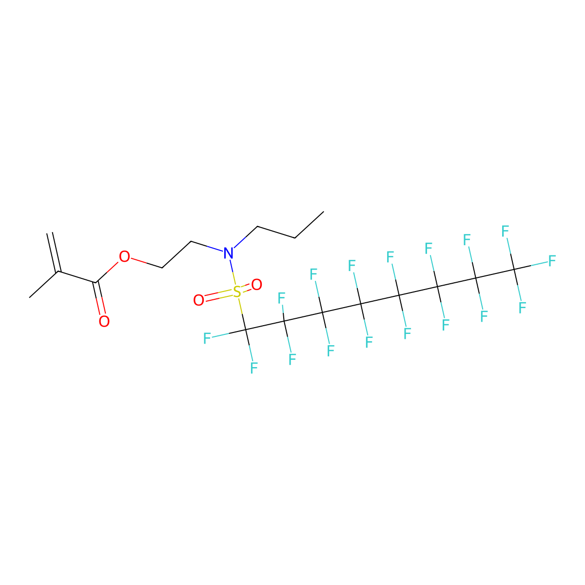 2-(((Heptadecafluorooctyl)sulphonyl)propylamino)ethyl methacrylate molecular structure, CAS 13285-40-0