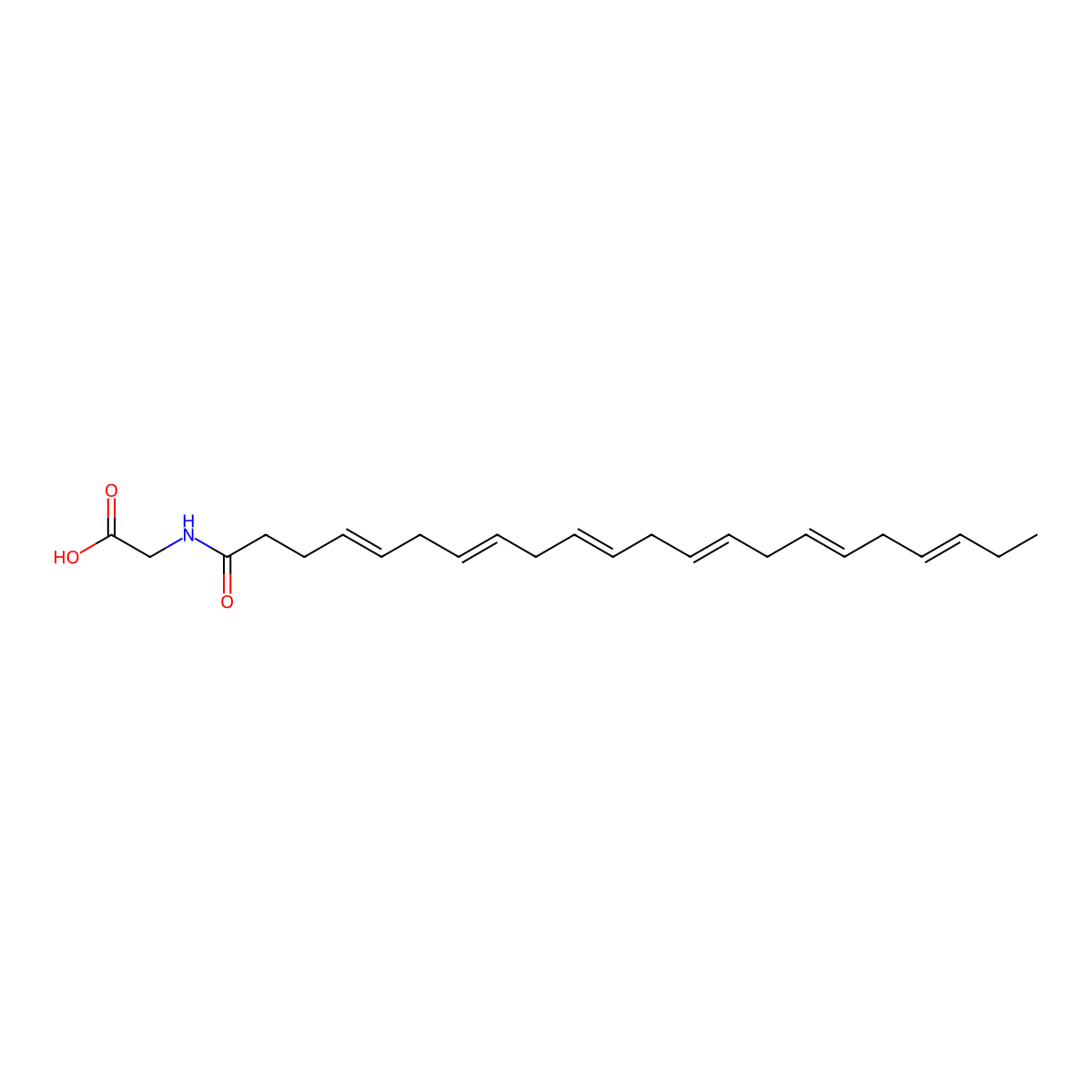 N-Docosa-4,7,10,13,16,19-hexaenoylglycine molecular structure, CAS 132850-40-9