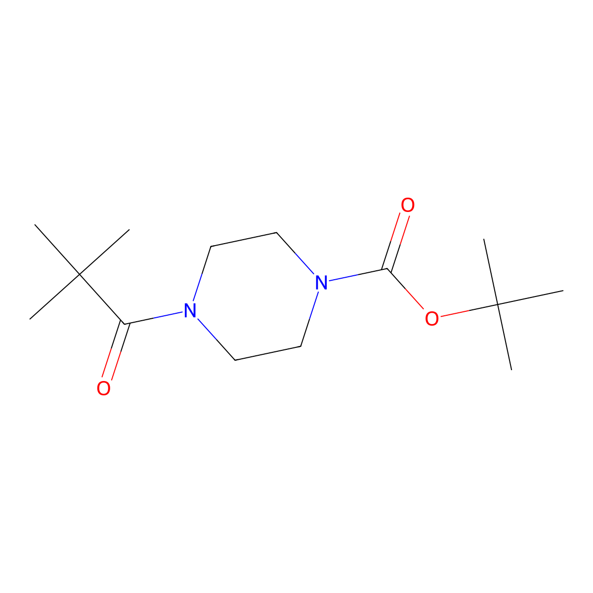 Tert-butyl 4-(2,2-dimethylpropanoyl)piperazine-1-carboxylate molecular structure, CAS 1328507-54-5