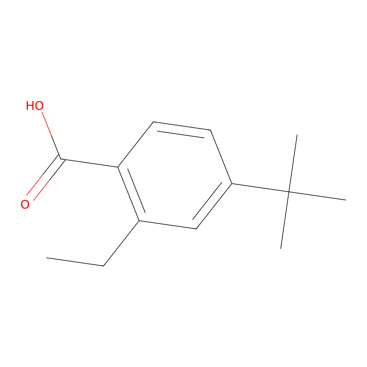4-Tert-butyl-2-ethylbenzoic acid molecular structure, CAS 132858-11-8