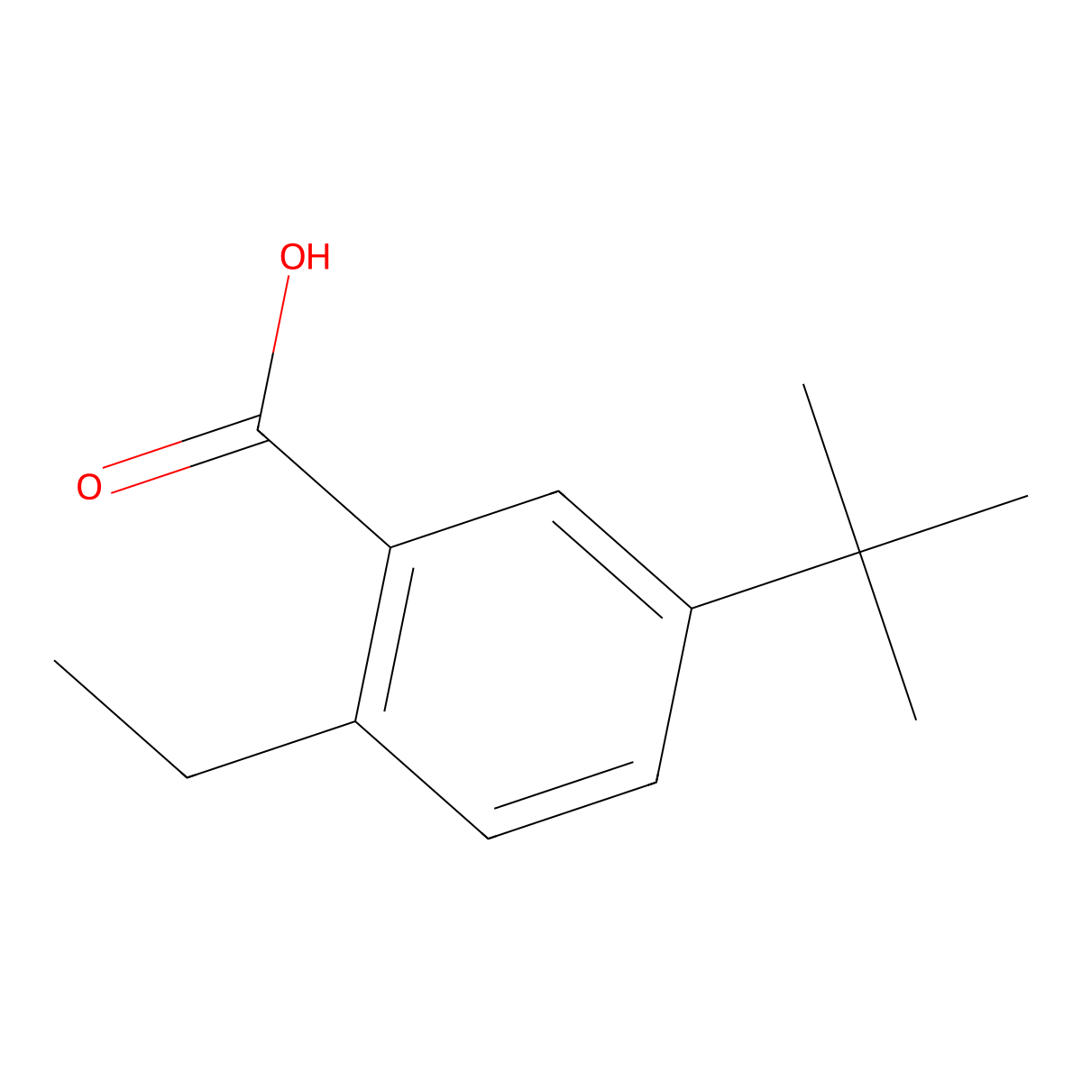 5-Tert-butyl-2-ethylbenzoic acid molecular structure, CAS 132858-12-9