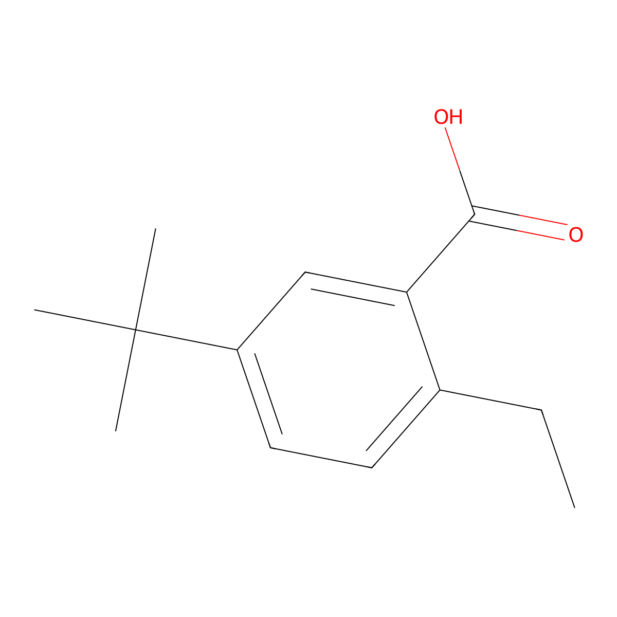 5-Tert-butyl-2-ethylbenzoic acid molecular structure, CAS 132858-12-9
