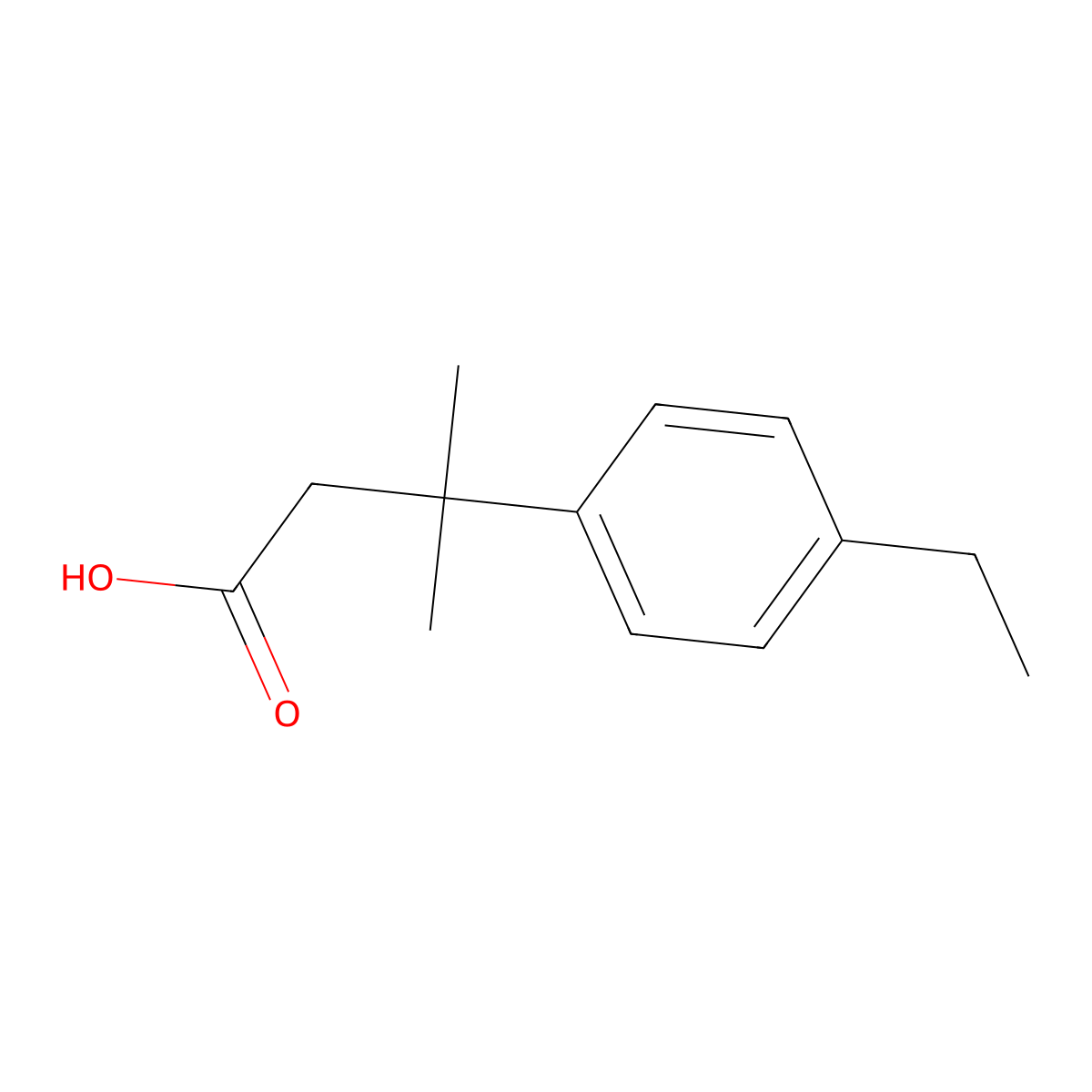 3-(4-Ethylphenyl)-3-methylbutanoic acid molecular structure, CAS 132858-67-4