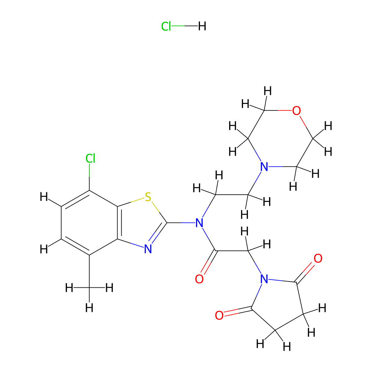 N-(7-chloro-4-methylbenzo[d]thiazol-2-yl)-2-(2,5-dioxopyrrolidin-1-yl)-N-(2-morpholinoethyl)acetamide hydrochloride molecular structure, CAS 1328596-75-3