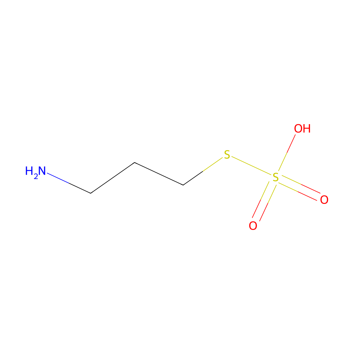 Thiosulfuric acid (H2S2O3), S-(3-aminopropyl) ester molecular structure, CAS 13286-24-3