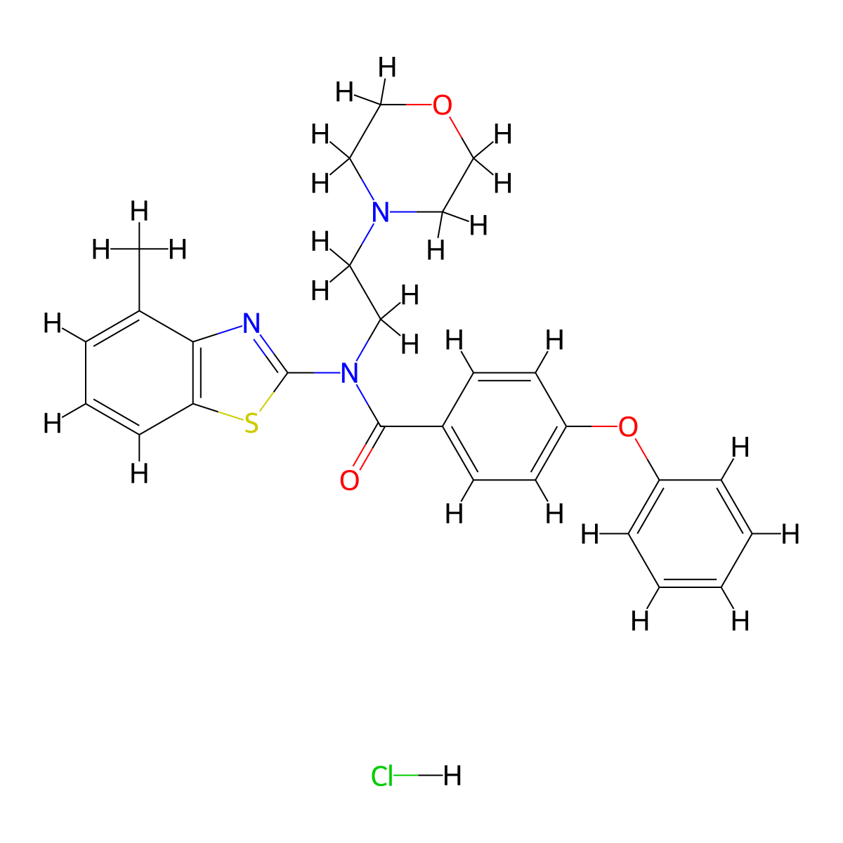 N-(4-methylbenzo[d]thiazol-2-yl)-N-(2-morpholinoethyl)-4-phenoxybenzamide hydrochloride molecular structure, CAS 1328605-46-4