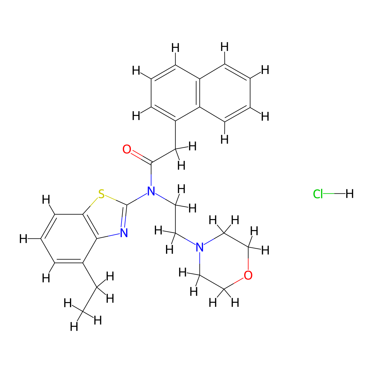 N-(4-ethylbenzo[d]thiazol-2-yl)-N-(2-morpholinoethyl)-2-(naphthalen-1-yl)acetamide hydrochloride molecular structure, CAS 1328605-50-0