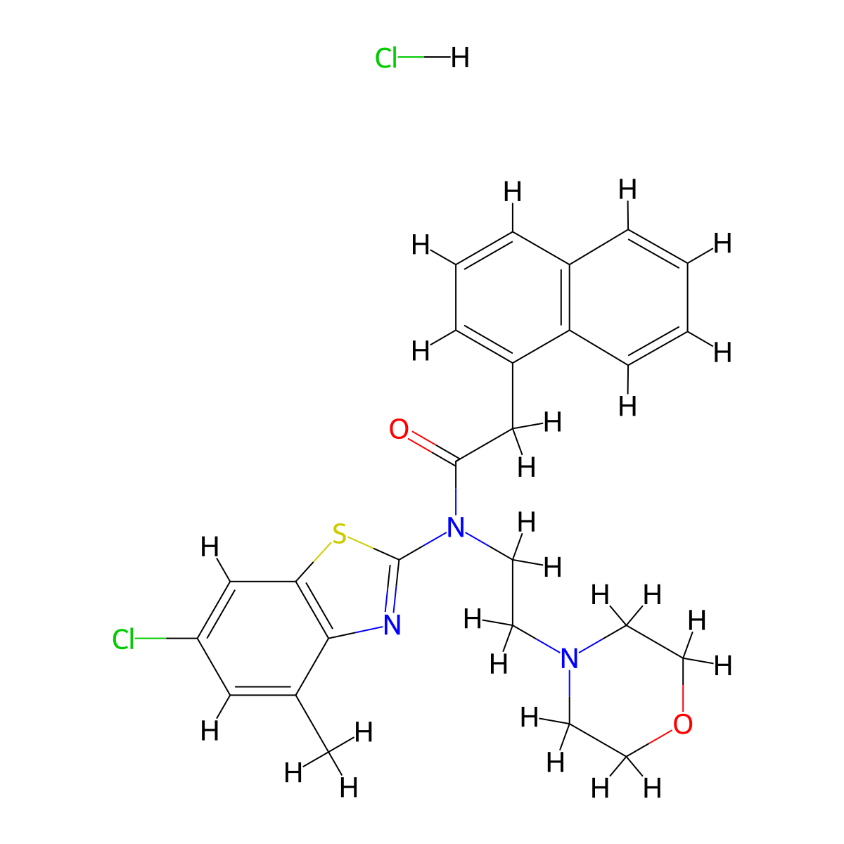 N-(6-chloro-4-methylbenzo[d]thiazol-2-yl)-N-(2-morpholinoethyl)-2-(naphthalen-1-yl)acetamide hydrochloride molecular structure, CAS 1328615-09-3