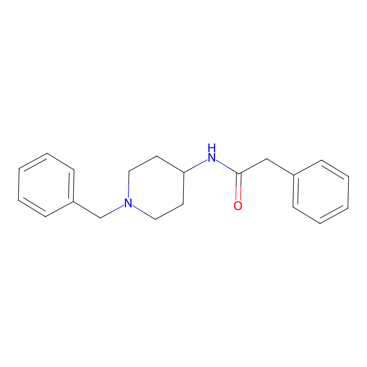 N-(1-benzylpiperidin-4-yl)-2-phenylacetamide molecular structure, CAS 132862-06-7