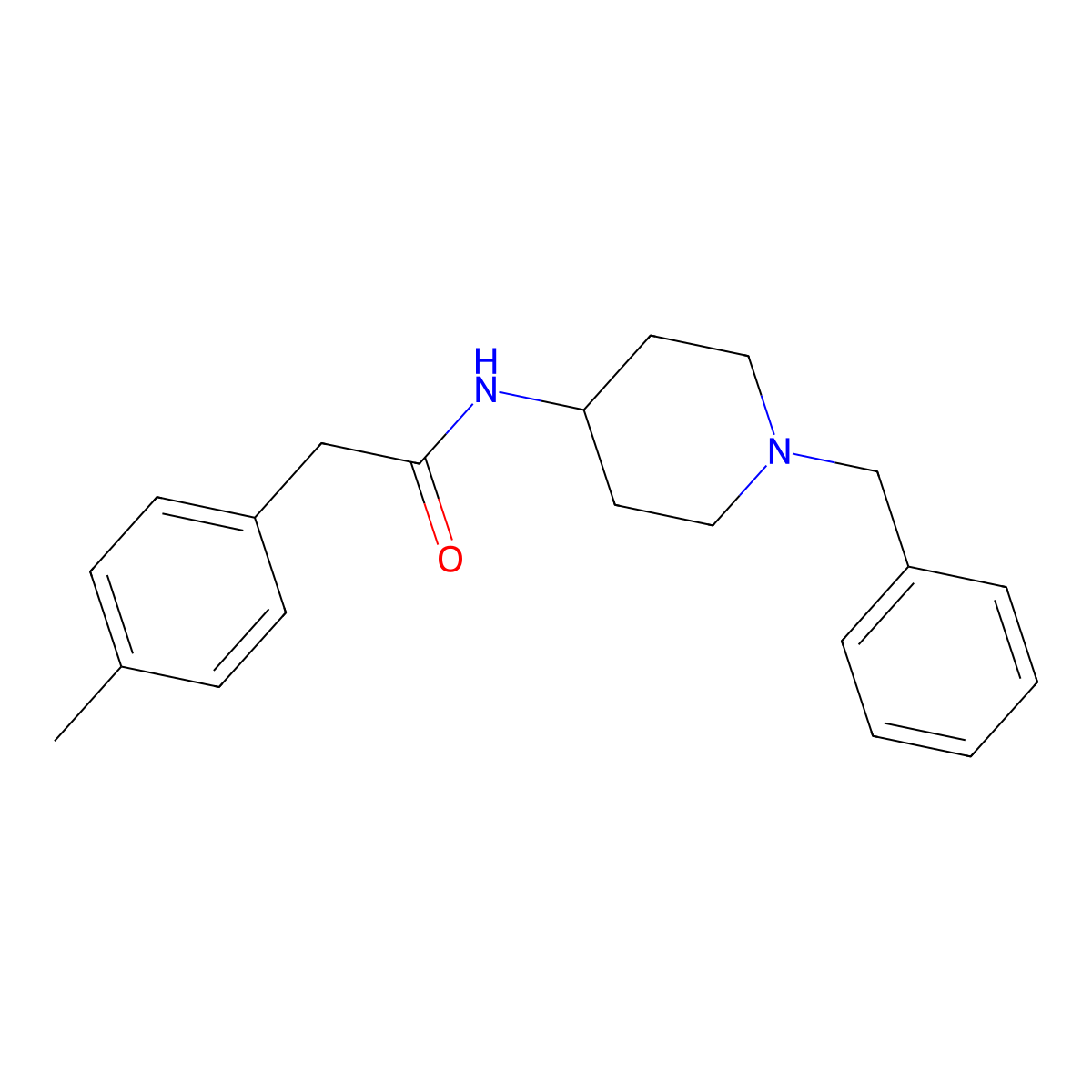 N-(1-benzylpiperidin-4-yl)-2-(4-methylphenyl)acetamide molecular structure, CAS 132862-86-3