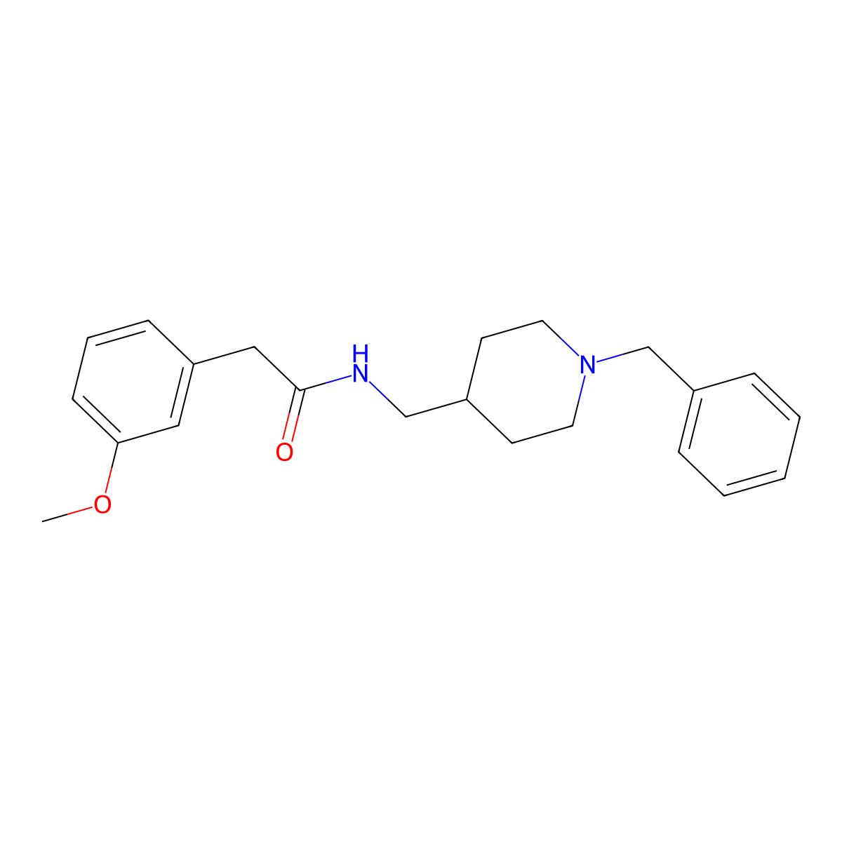 N-[(1-benzylpiperidin-4-yl)methyl]-2-(3-methoxyphenyl)acetamide molecular structure, CAS 132863-11-7