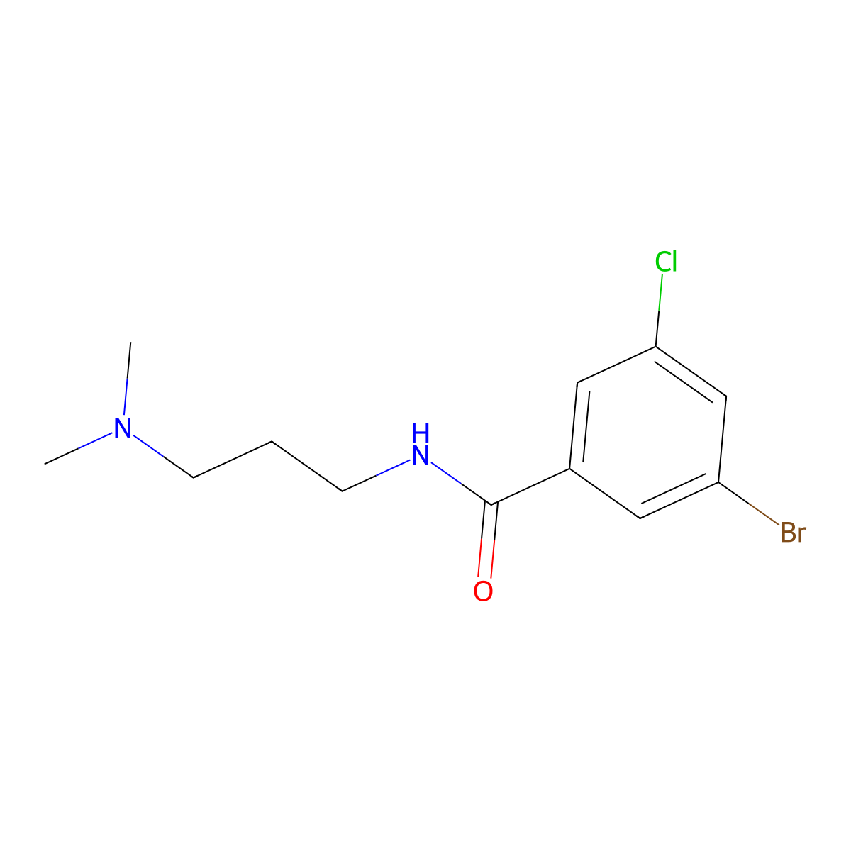 3-Bromo-5-chloro-N-[3-(dimethylamino)propyl]benzamide molecular structure, CAS 1328631-73-7