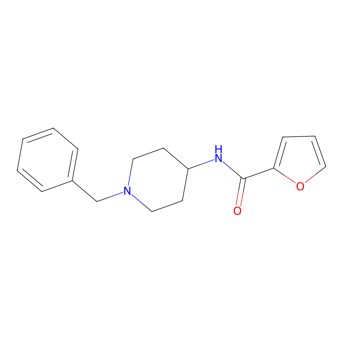 N-(1-benzylpiperidin-4-yl)furan-2-carboxamide molecular structure, CAS 132864-14-3